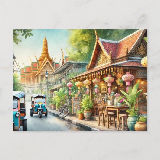 Restaurants in de buurt van Bangkok Thailand Grand Briefkaart (Voorkant)