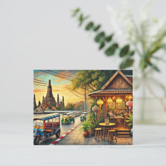 Restaurants in de buurt van Bangkok Thailand Wat A Briefkaart (Staand voorkant)