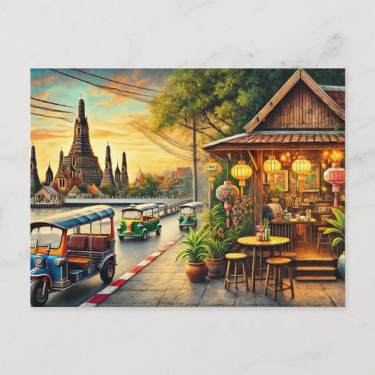 Restaurants in de buurt van Bangkok Thailand Wat A Briefkaart (Voorkant)