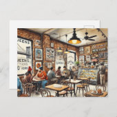 Restaurants in de buurt van New York Queens Briefkaart (Voorkant / Achterkant)