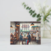 Restaurants in de buurt van Rainy Seattle Briefkaart (Staand voorkant)