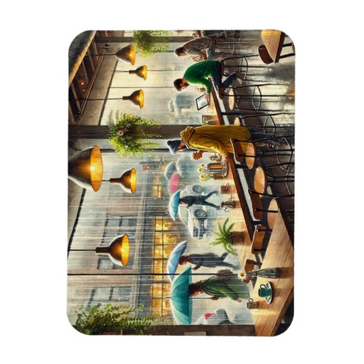 Restaurants in de buurt van Rainy Seattle Magneet (Verticaal)