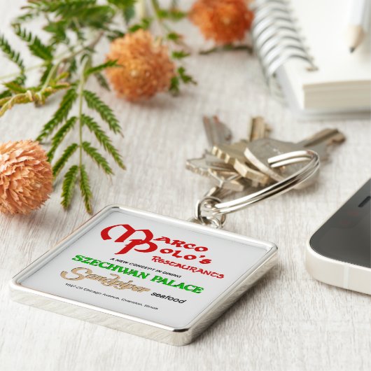 Restaurants in Marco Polo, Evanston, IL Sleutelhanger (Zijkant)