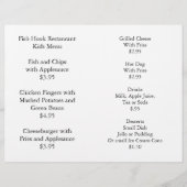 Restaurants Levert Kinder Menu Coloring Pack (Voorkant)