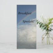 Restaurants, Ontbijtspecials, Regenboog Menu (Staand voorkant)