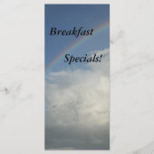 Restaurants, Ontbijtspecials, Regenboog Menu (Voorkant)