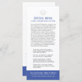 Restaurants speciale menu's beperkte klant blauw (Voorkant / Achterkant)