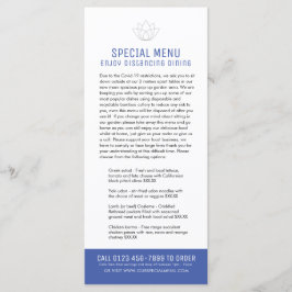 Restaurants speciale menu's beperkte klant blauw