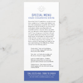 Restaurants speciale menu's beperkte klant blauw