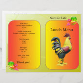 Restaurants Supplies Lunch Menu Sunrise Rooster (Voorkant / Achterkant)