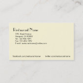 Restaurants - visitekaartjes (Achterkant)