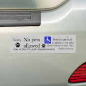Restaurants zonder huisdieren tekenen grijs bumpersticker (Op auto)
