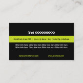 Restaurantsbestek bord zwart limoen wit visitekaartje (Achterkant)