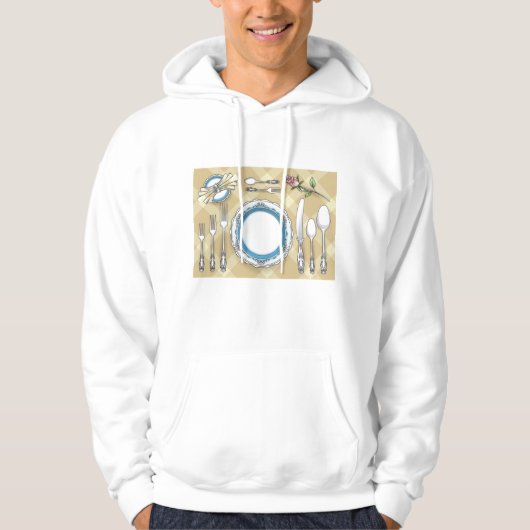 Restauranttabel met Mannen hardware Hoodie (Voorkant)