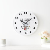 Restaurantwandklok met chef-kok-cartoon grote klok (Huis)