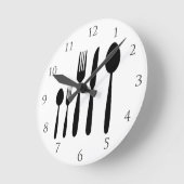 Restaurantwandklok met getallen ronde klok (Hoek)