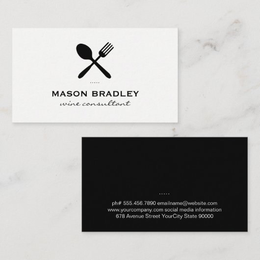 Restaurateur Visitekaartje (Voorkant / Achterkant)