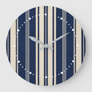 Restauratie Ivoor Navy Blauwe Vintage Weefsel Uite Grote Klok