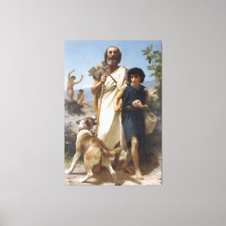 Restauratie Klassiek Meesterwerk - Vader en Kind Canvas Afdruk