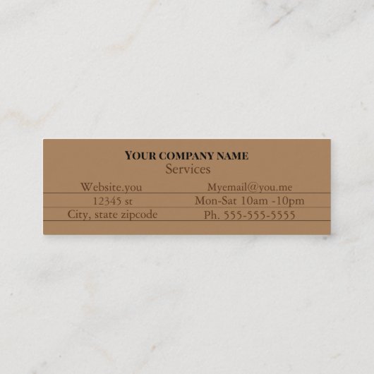  restauratie of antiek dealer mini visitekaartje (Achterkant)