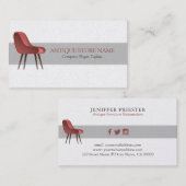 restauratie van Antiek stoelmeubilair Visitekaartje (Voorkant / Achterkant)