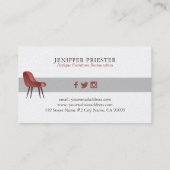 restauratie van Antiek stoelmeubilair Visitekaartje (Achterkant)