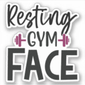 Resten Gym Face Sticker (Voorkant)