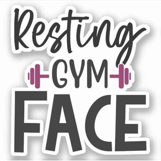 Resten Gym Face Sticker (Voorkant)