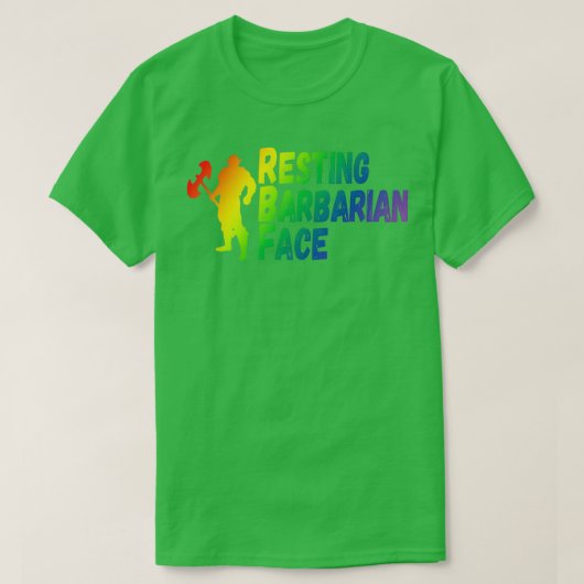Resten van het Barbarian Face Rainbow-ontwerp T-shirt (Design voorkant)