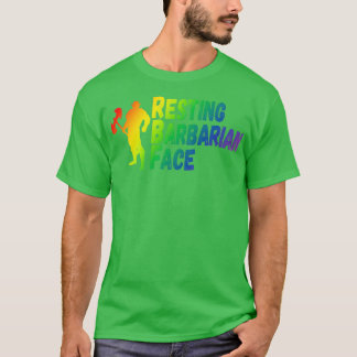 Resten van het Barbarian Face Rainbow-ontwerp T-shirt