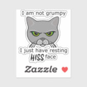 Resten Zijn Gezicht Grijze Kat - Voordelen PACR Sticker (Vel)
