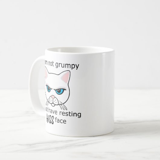 Resten Zijn Gezicht Witte Kat - Voordelen PACR Koffiemok (Voorkant links)