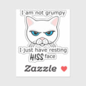 Resten Zijn Gezicht Witte Kat - Voordelen PACR Sticker (Vel)