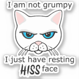 Resten Zijn Gezicht Witte Kat - Voordelen PACR Sticker