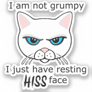 Resten Zijn Gezicht Witte Kat - Voordelen PACR Sticker