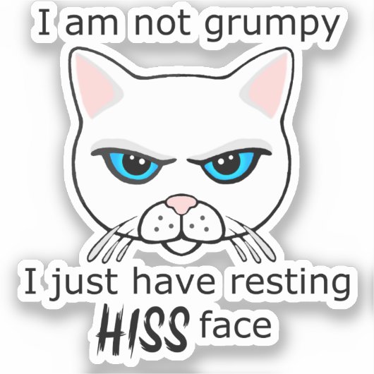 Resten Zijn Gezicht Witte Kat - Voordelen PACR Sticker (Voorkant)