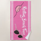 Restend Beach Face Hot Pink Beach Towel Strandlaken (Voorkant)