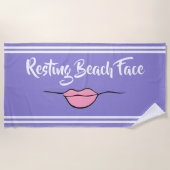 Restend Beach Face "Lips Lavender Beach Towel" Strandlaken (Voorkant)