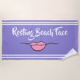 Restend Beach Face "Lips Lavender Beach Towel" Strandlaken