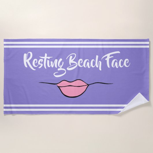 Restend Beach Face "Lips Lavender Beach Towel" Strandlaken (Voorkant)