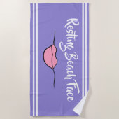Restend Beach Face "Lips Lavender Beach Towel" Strandlaken (Voorkant)