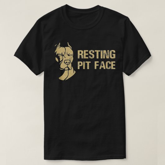 Restend kant van pitbull van het Gezicht van het G T-shirt (Design voorkant)