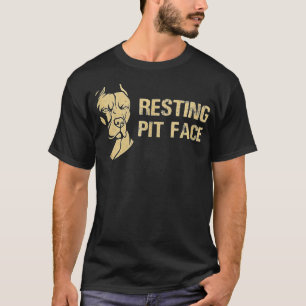 Restend kant van pitbull van het Gezicht van het G T-shirt