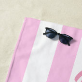 Restend Kiekengezicht gestreept roze en wit Strandlaken (In situ)