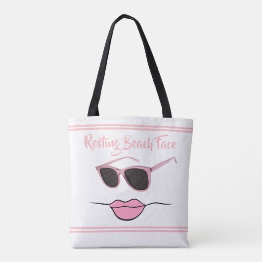 Restend Kiekengezicht Roze en Wit Tote Bag (Achterkant)