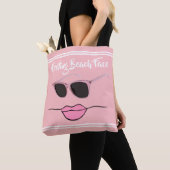 Restend Kiekengezicht Roze en Wit Tote Bag (Dichtbij)