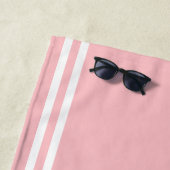 Restend strand gezichtsveld "Lips" Roze keukenhand Strandlaken (In situ)