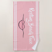 Restend strand gezichtsveld "Lips" Roze keukenhand Strandlaken (Voorkant)