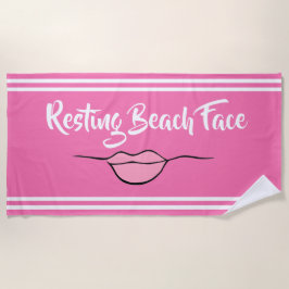 Restend strand "lips" hot-roze keukenhanddoek strandlaken
