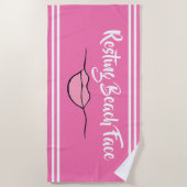 Restend strand "lips" hot-roze keukenhanddoek strandlaken (Voorkant)